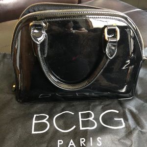 BCBG Paris black patent purse